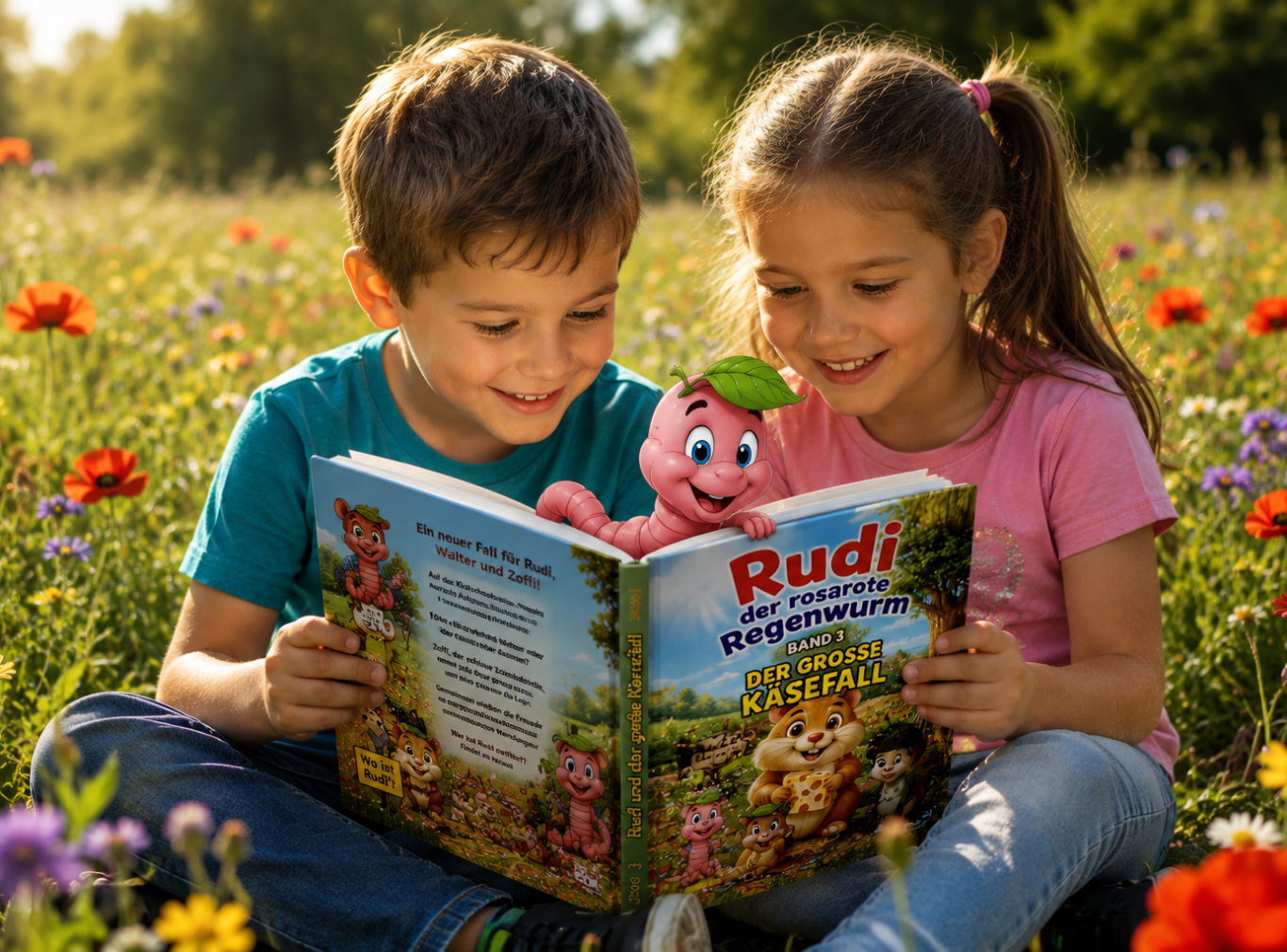 Lebhafte Kinderbücher 2 Kinder lesen ein Buch